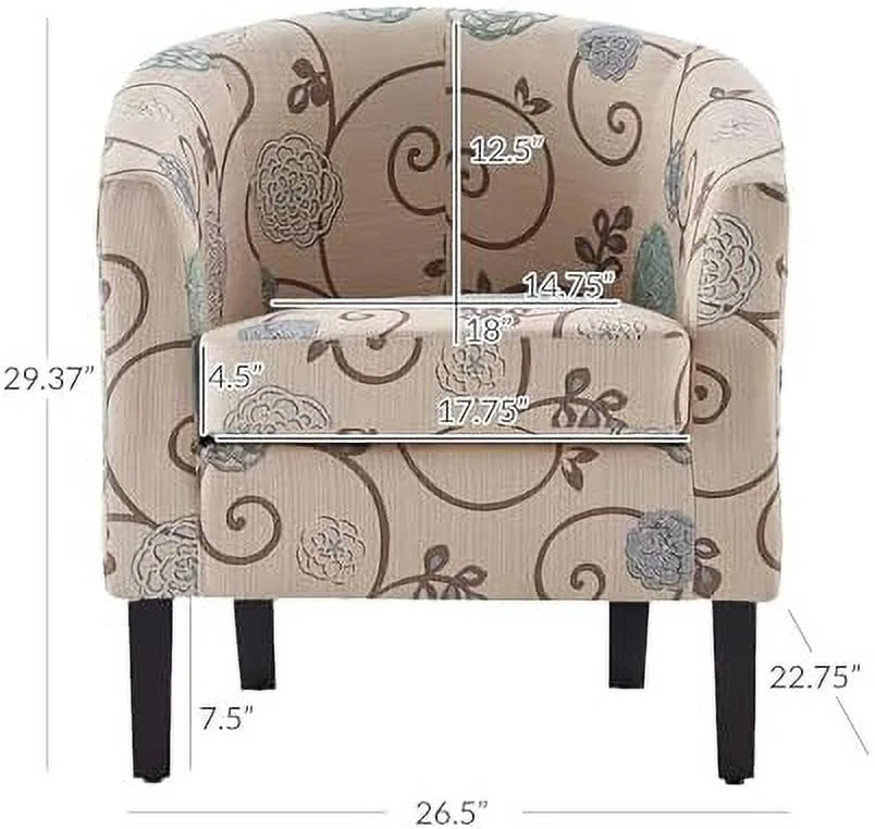 Linen Accent Chair with Flared Legs and Plush Cushion A97998