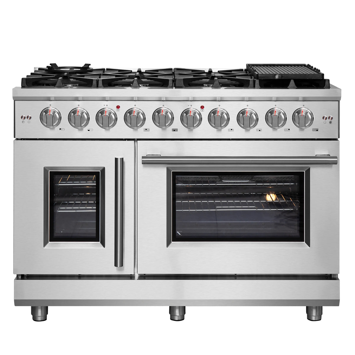 48" Freestanding French Door Gas Range with 8 Burners R181887
