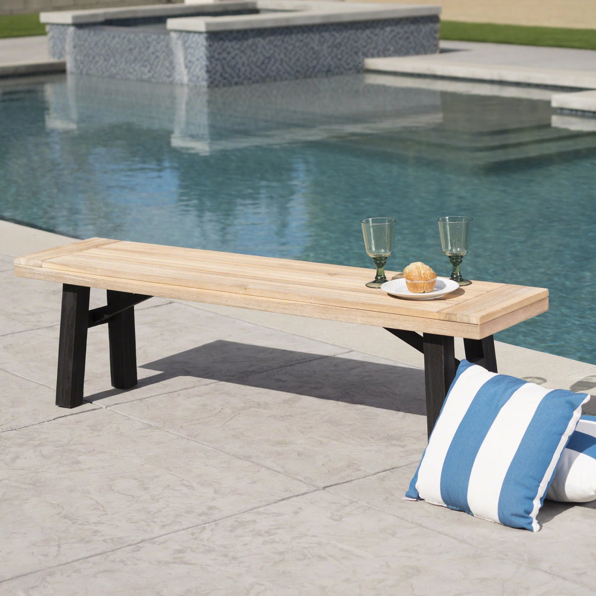 Acacia Wood Dining Bench I270823