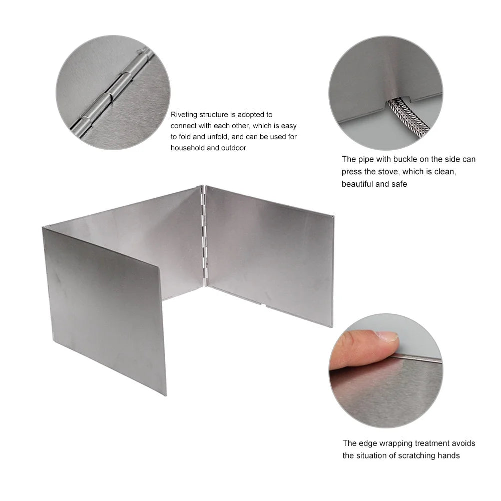 Foldable Gas Stove Windshield Outdoor Camping Wind Screen T6152