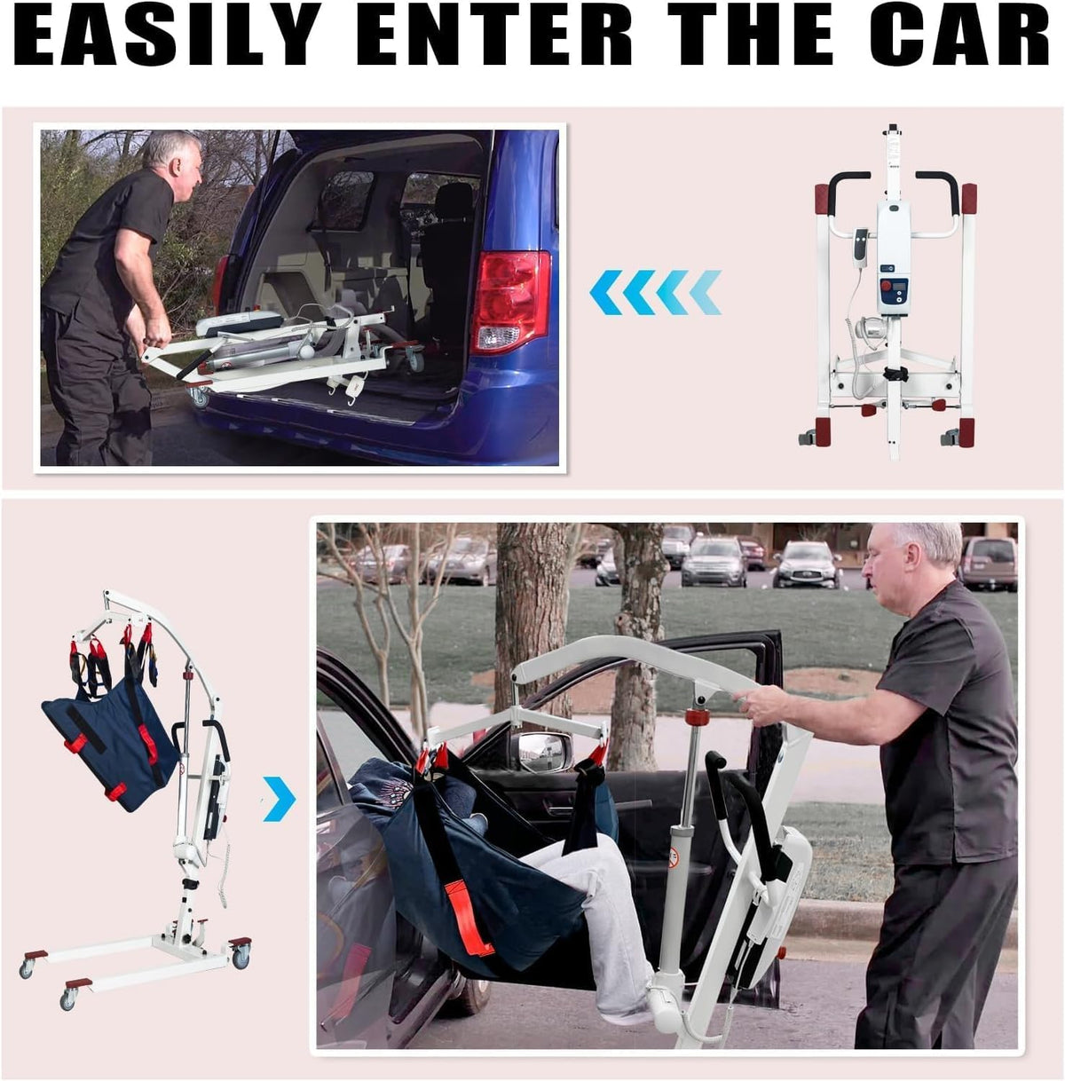 500lbs Electric Patient Transfer Lift with Sling B5433