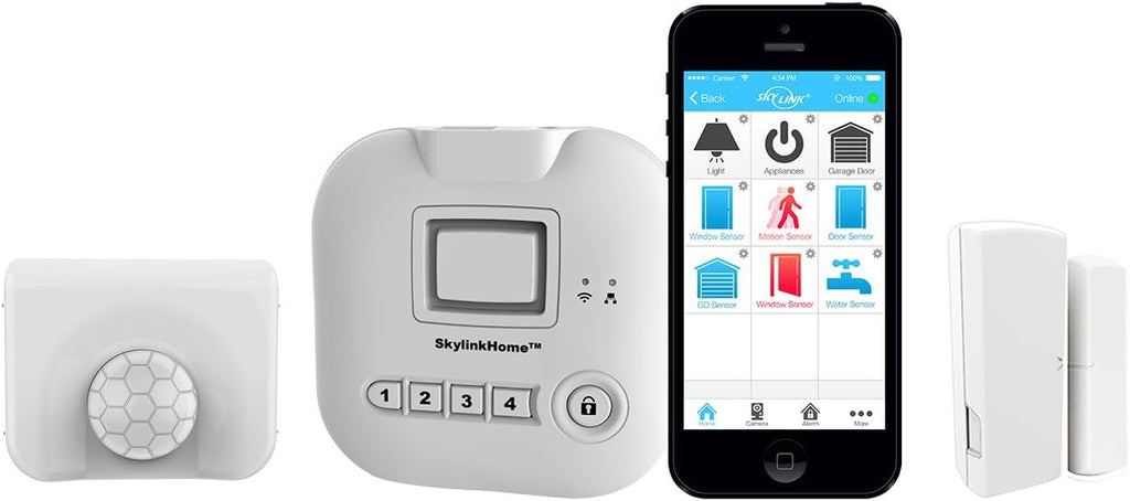Wireless Home Alarm Kit 9-Piece with Hub, Door Window Sensors, Motion Sensor, Keypad and Keyfob N396655
