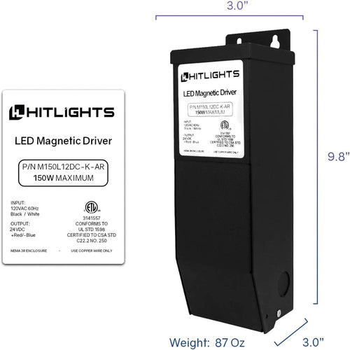 150 Watt 110V AC-12V DC LED Driver Transformer P156106
