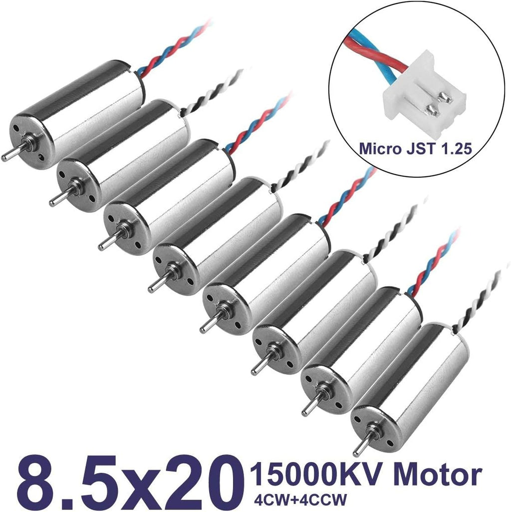 8pcs 8.5x20mm 15000KV Brushed Coreless Motor with JST-1.25 Connector J483889