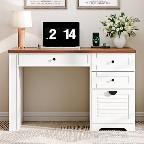 Antique Cream 7 Drawer Computer Desk M34205