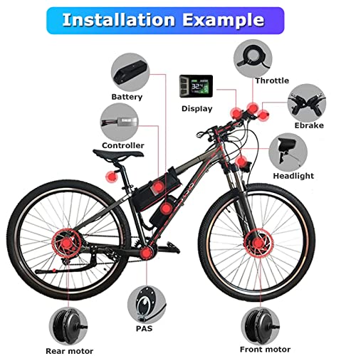 48V 1000W 1500W Rear Drive Hub Motor Ebike Conversion Kit, 27.5inch V847466
