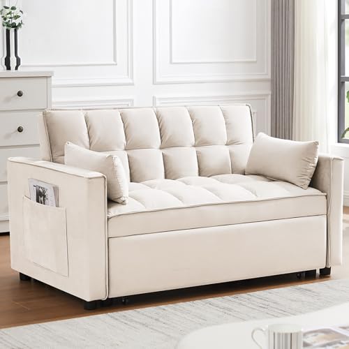 Grey 3 in 1 Convertible Sleeper Sofa Bed T77437