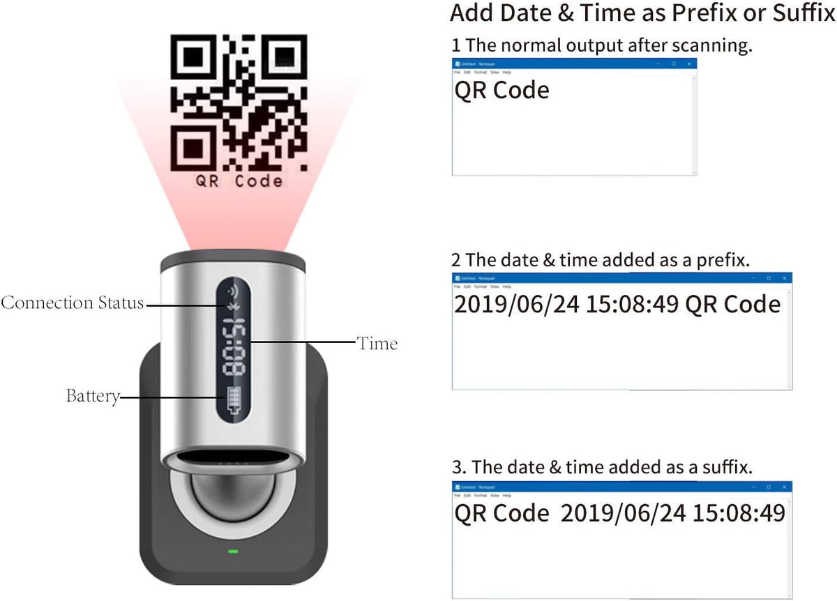 2D Wireless Barcode Scanner with Stand, Pack of 2 K85844