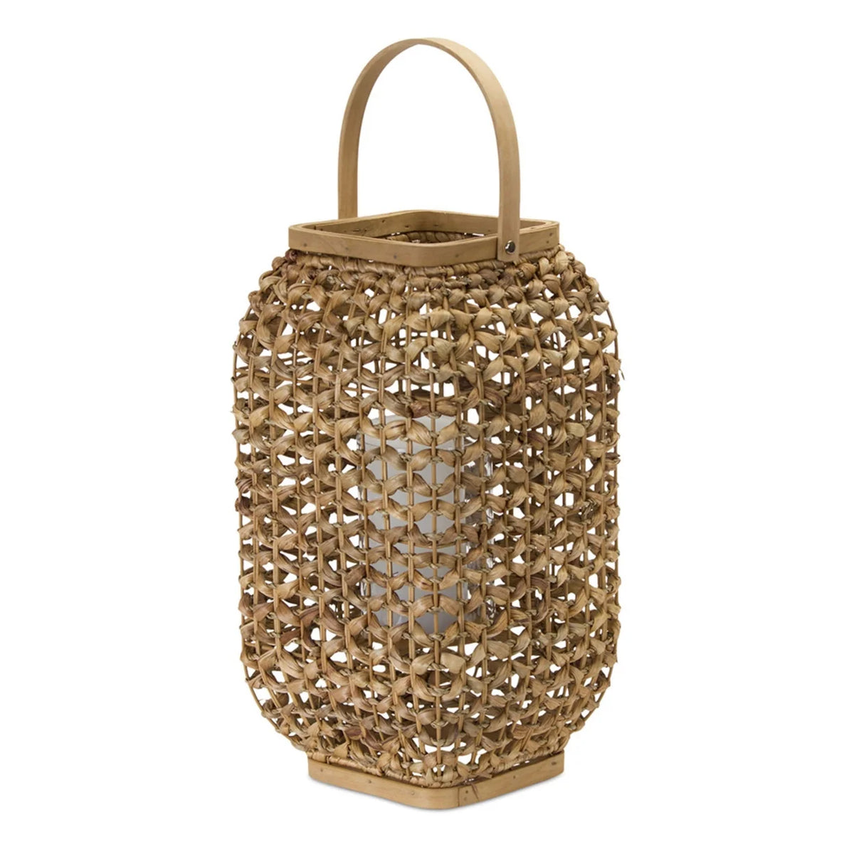 Decorative Lantern 21.5"H Wicker Glass F261657