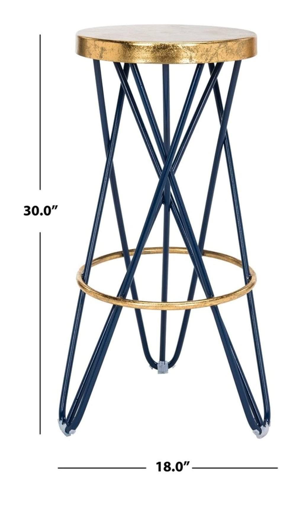 White Gold Leaf Bar Stool Y302