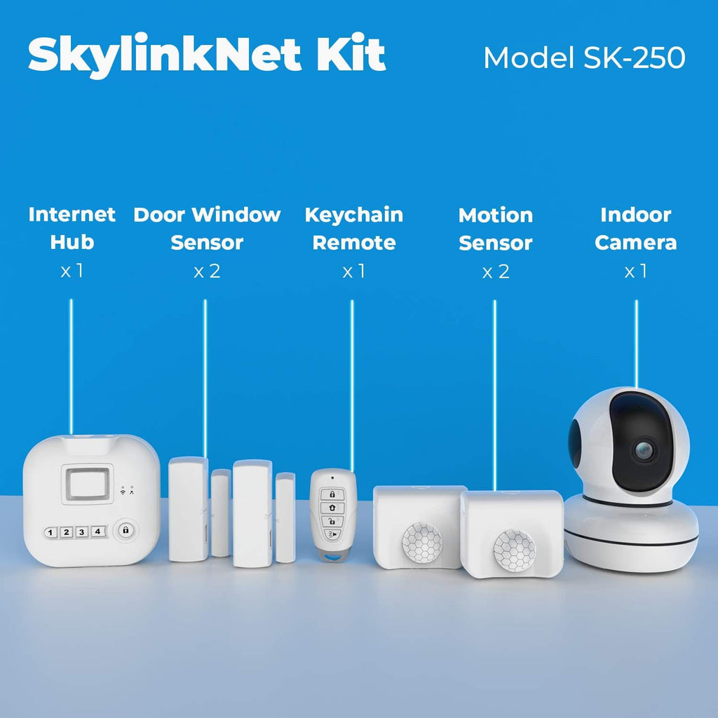 Wireless Home Alarm Kit 9-Piece with Hub, Door Window Sensors, Motion Sensor, Keypad and Keyfob N396655