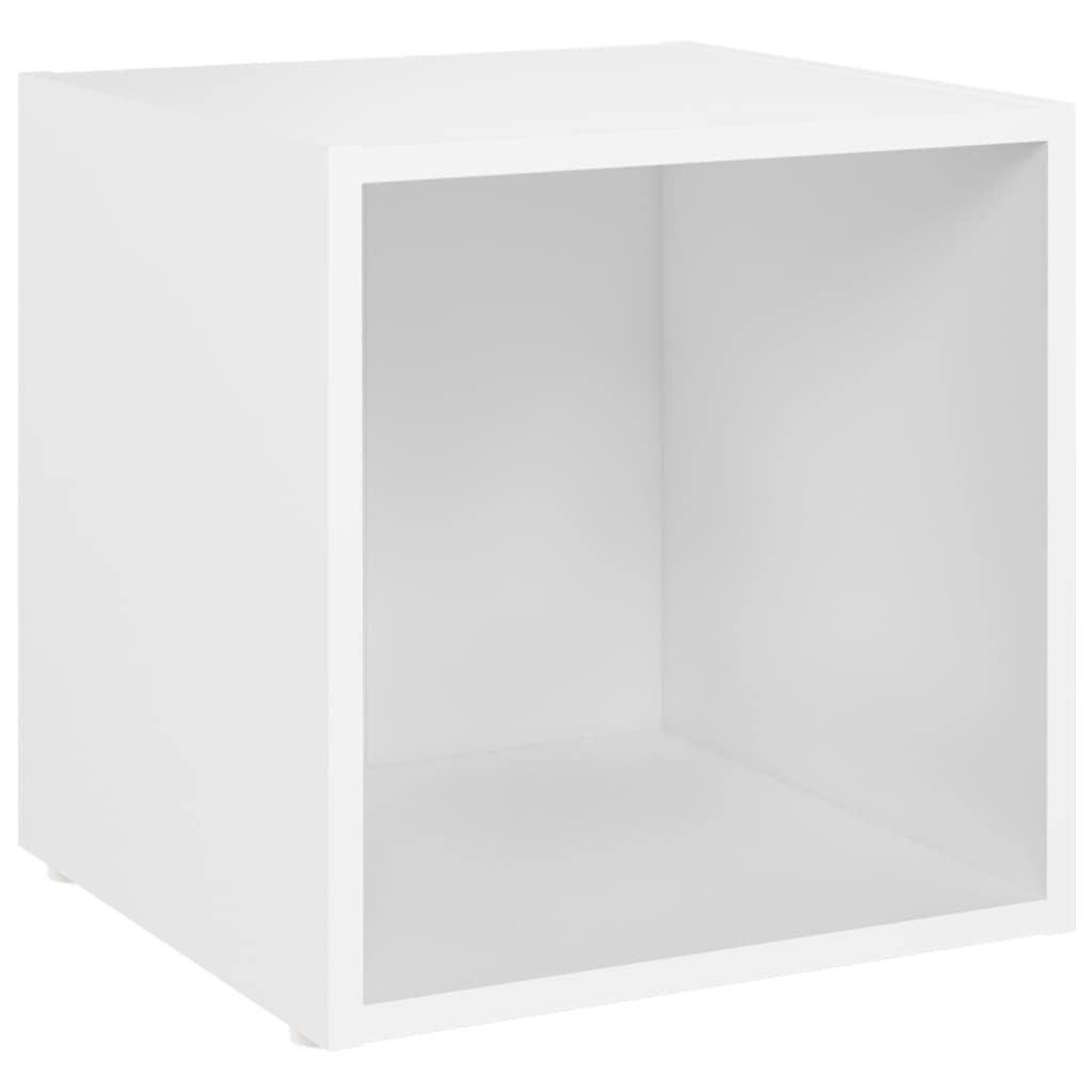 4 Pcs White Chipboard TV Cabinets A3067