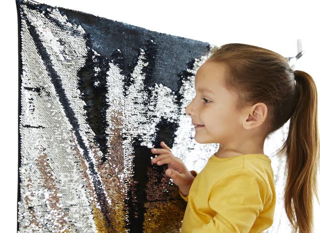 Sensory Sequin Panel, 24 x 36 Inches, Blue/Silver A749690