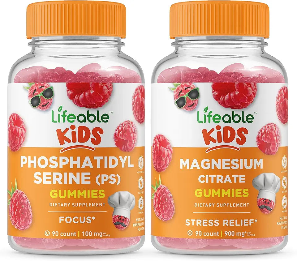 Phosphatidylserine Magnesium Gummies Bundle Chewable Gluten Free Vitamin Supplement T9050