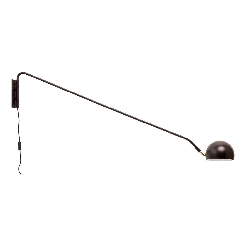 Black Metal Wall Lamp with Brass Details B128
