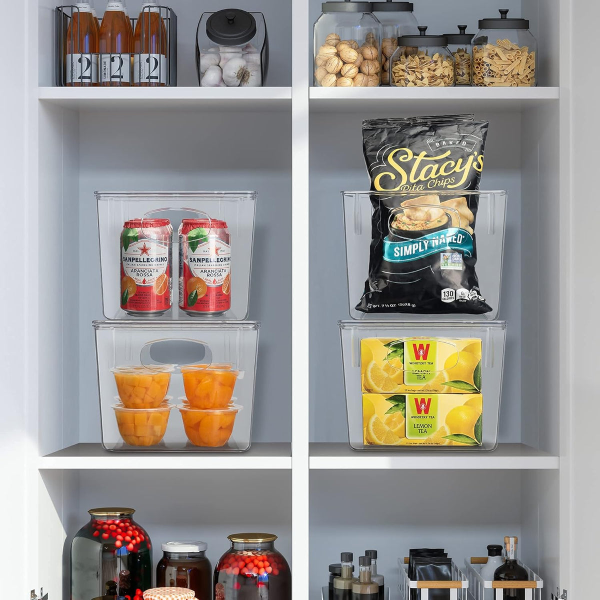 Clear Stackable Plastic Storage Bins with Lid, 4 Pack of 2 N98660