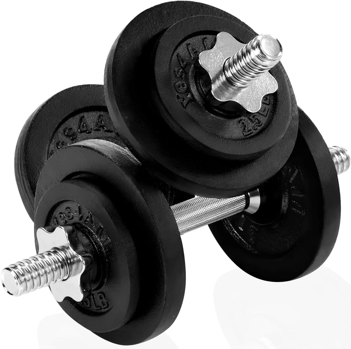 Adjustable 50 lbs Cast Iron Dumbbell Set J575971