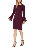 Chiffon Knee-Length Sheath Dress F3497