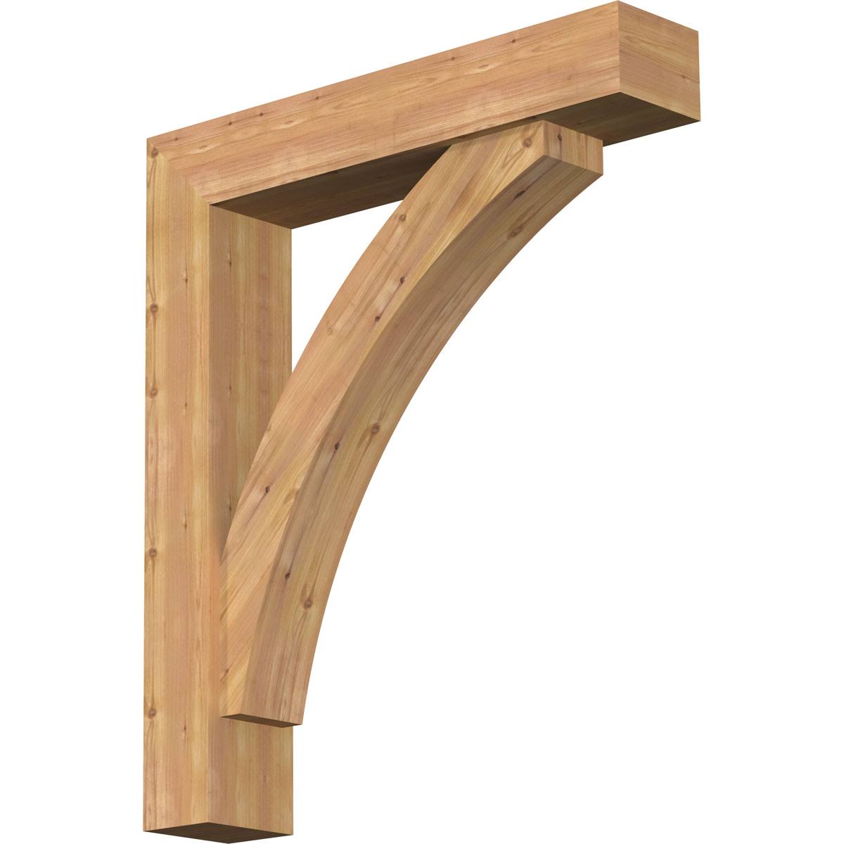 Thorton Block Smooth Bracket with Offset Brace, Western Red Cedar O6014