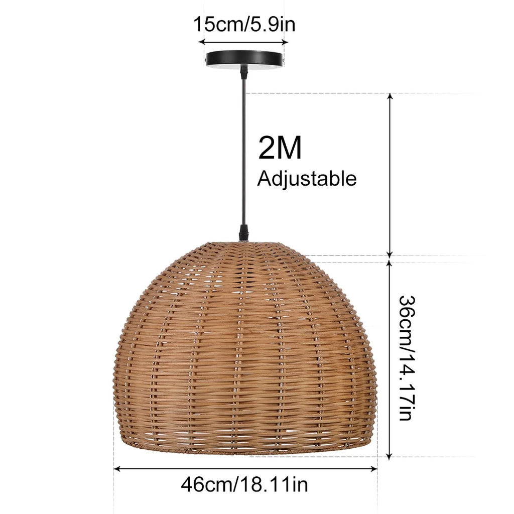 Boho Round Bamboo Pendant Light R412