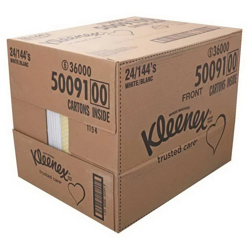 White Flat Facial Tissue 144 Count - 24 per Case S63637