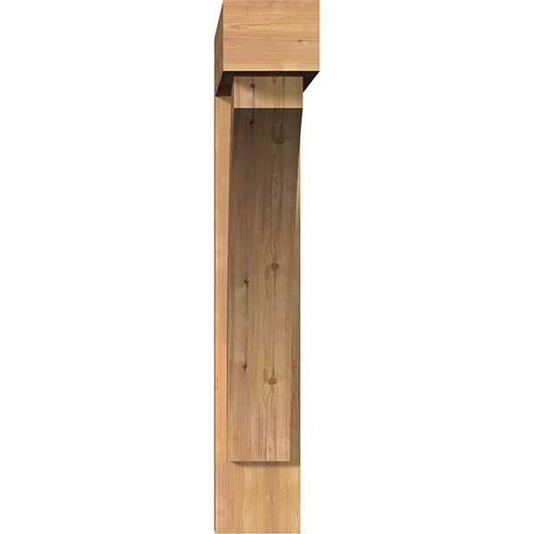 Thorton Block Smooth Bracket with Offset Brace, Western Red Cedar O6014