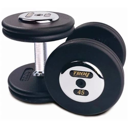 Black Chrome Endplates Cast Dumbbells - 120 lbs. - Sold as Pairs B33011