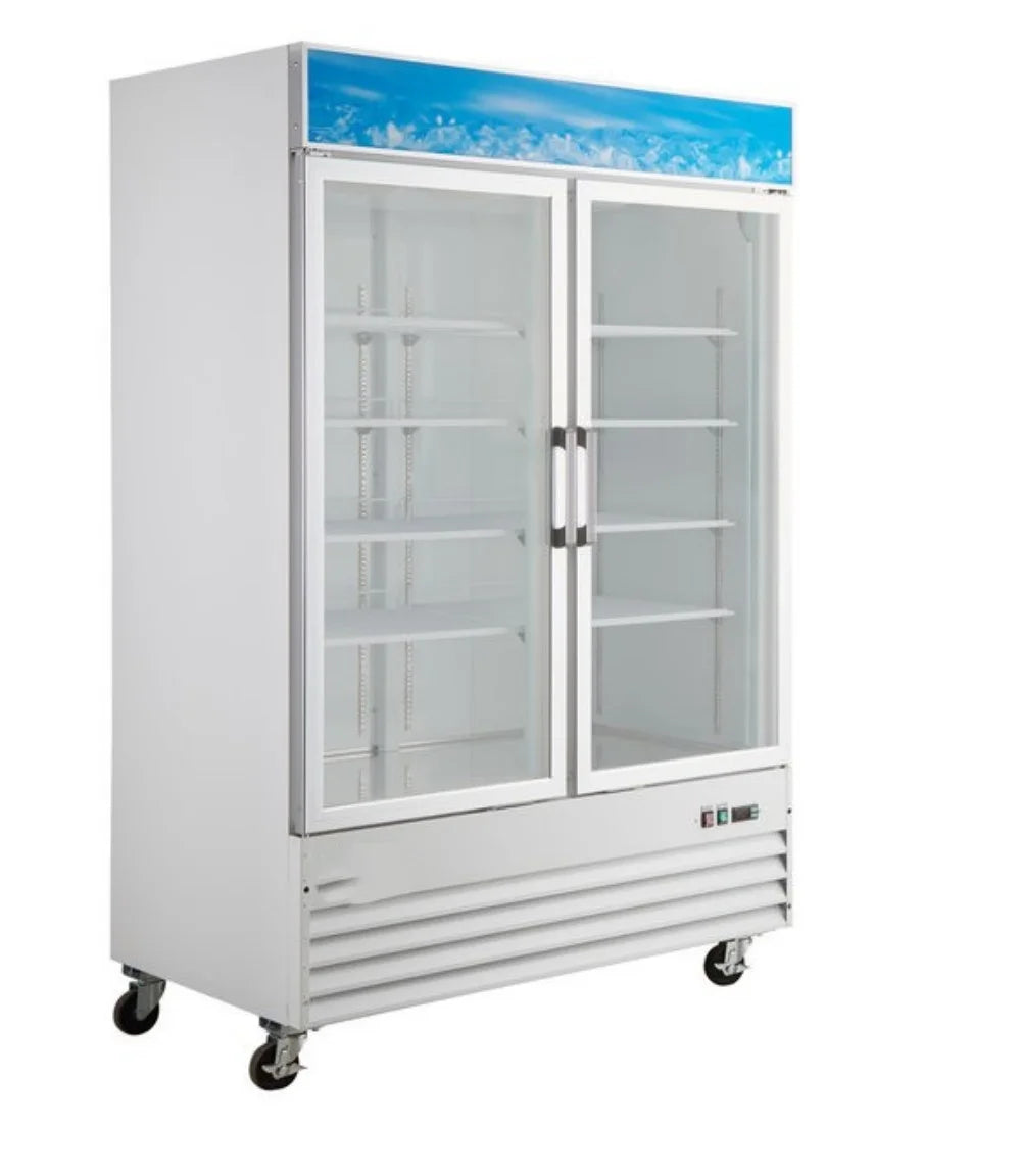 Heavy Duty 45 cu. ft. Commercial Refrigerator Merchandiser 2 Glass Door Stainless Steel G979202