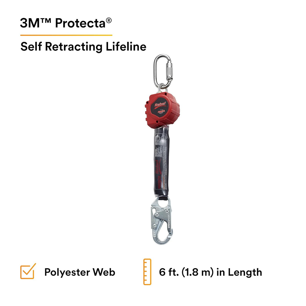 Self Retracting Lifeline with Steel Snap Hook and Carabiner C212733