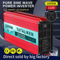 2000 Watts Pure Sine Wave Power Inverter DC 12V to AC 110V/120V with 2 AC Outlets I2243