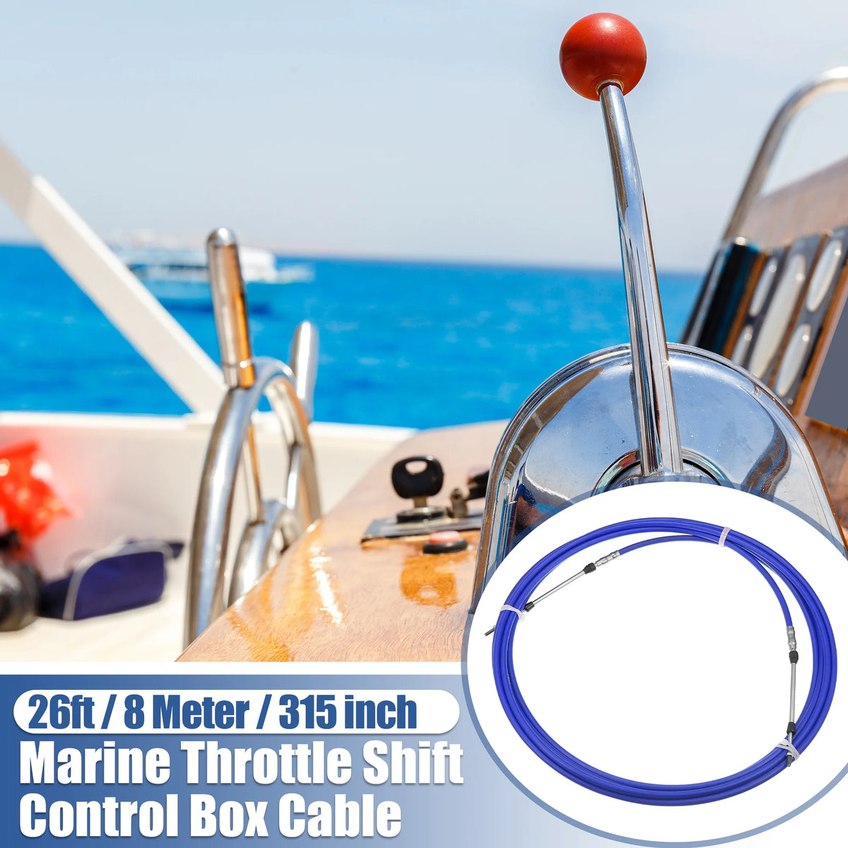 26ft Marine Throttle Shift Remote Control Box Cable for Yamaha Outboard Engine Boat K922910