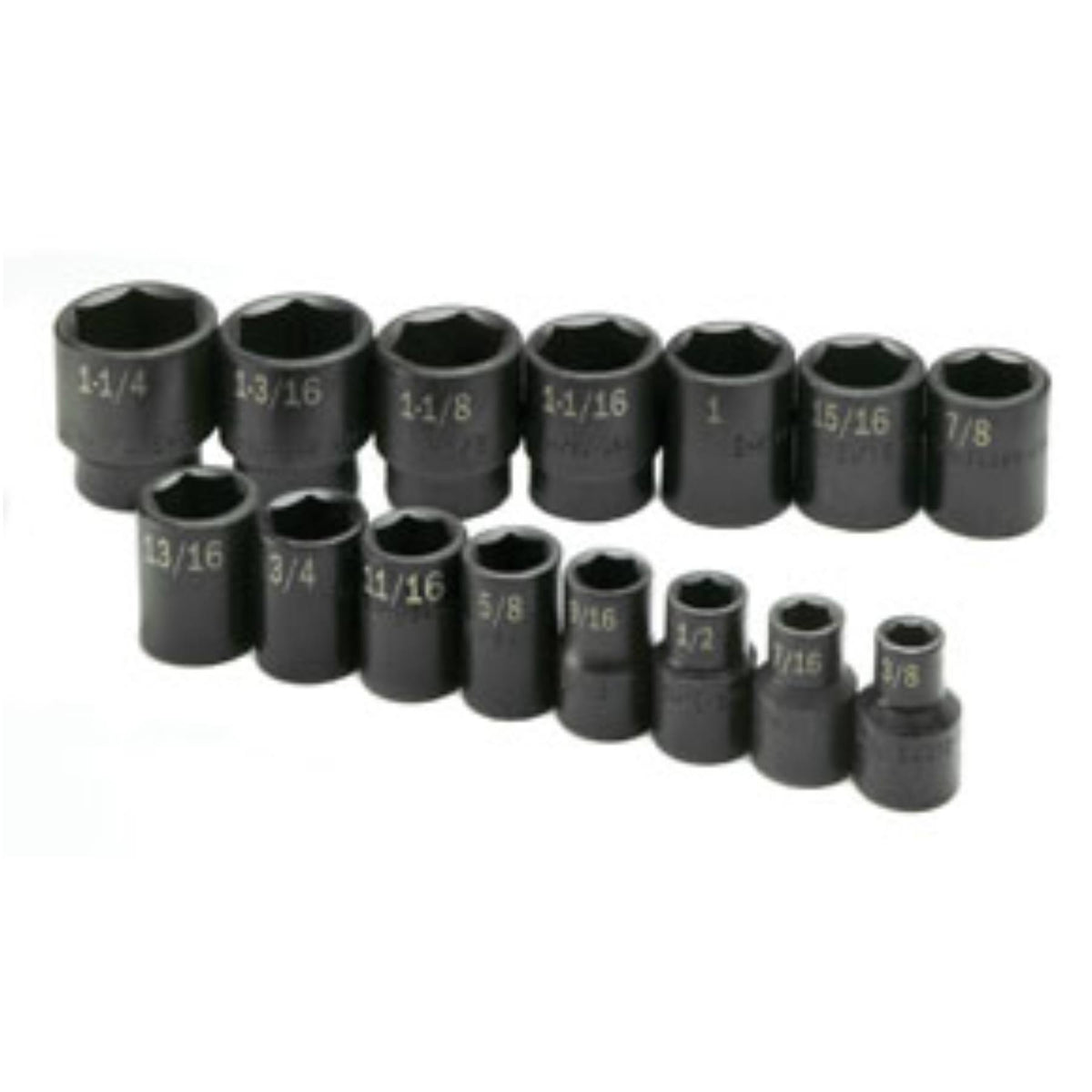 15 Piece 1/2" Drive 6 Point SAE Impact Socket Set D7183