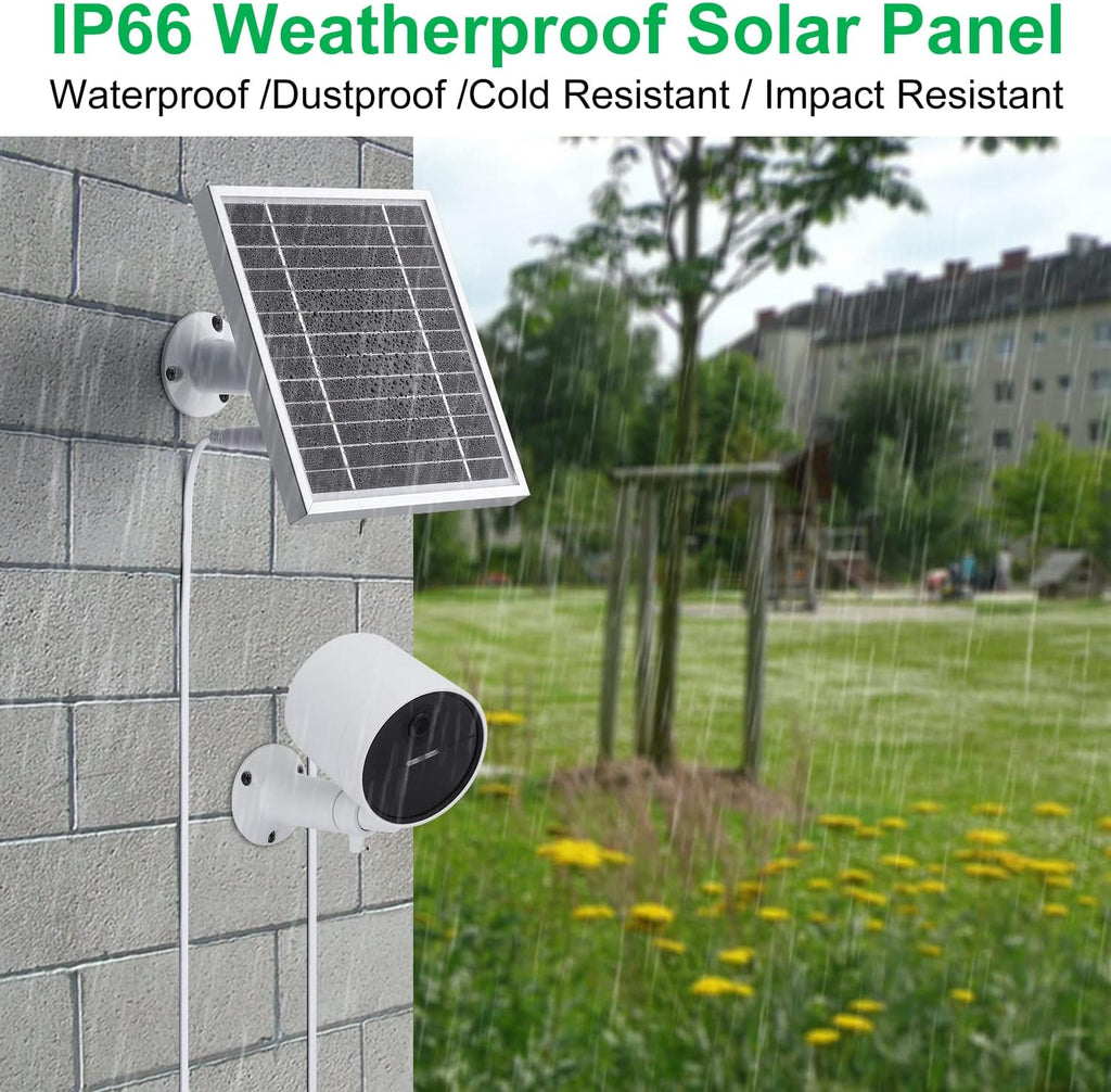 Silver 2PACK Solar Panel for Outdoor Security Camera F489