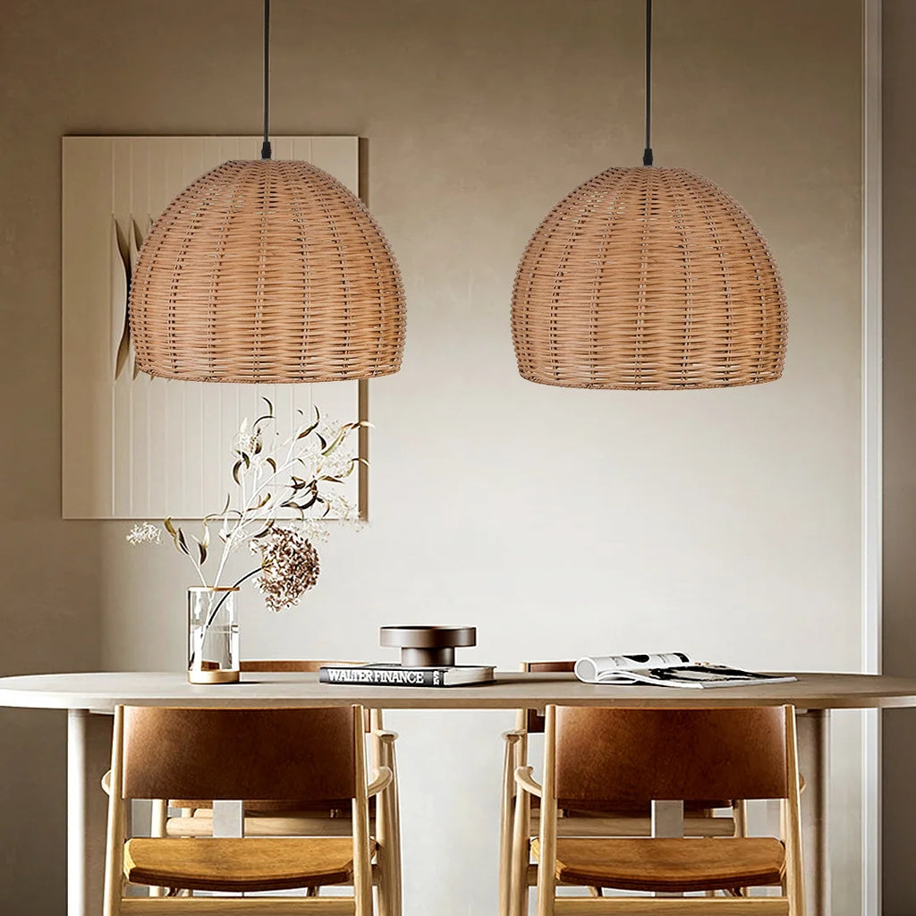 Boho Round Bamboo Pendant Light R412