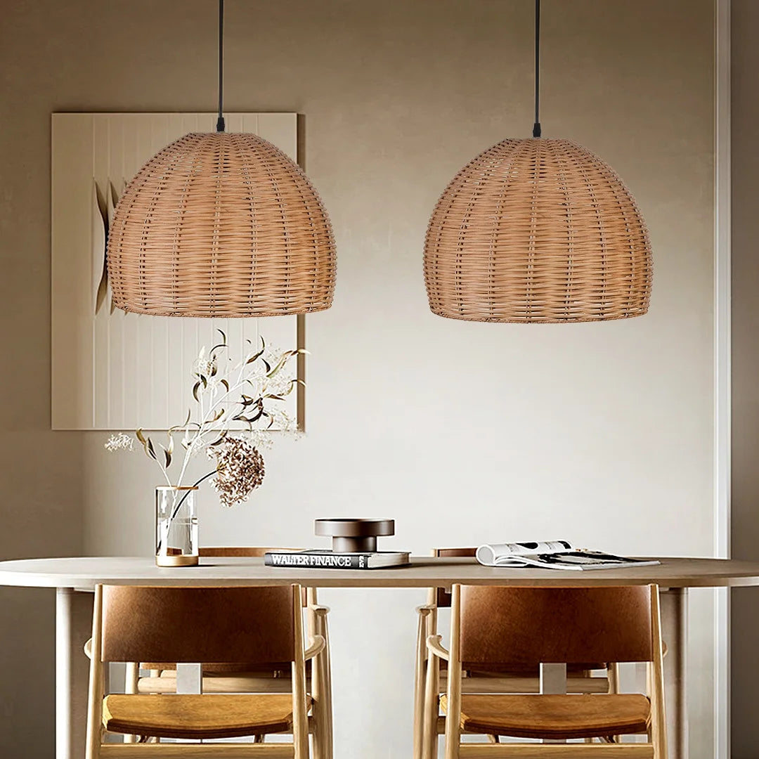 Boho Round Bamboo Pendant Light R412