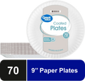 White 9 in 70 Count Disposable Paper Plates T961
