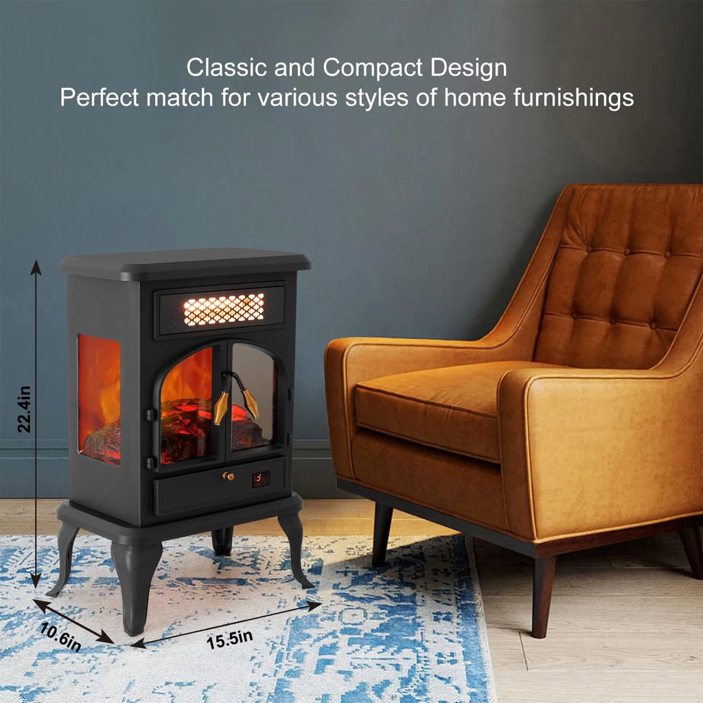 Freestanding Portable Electric Fireplace Heater Stove S418