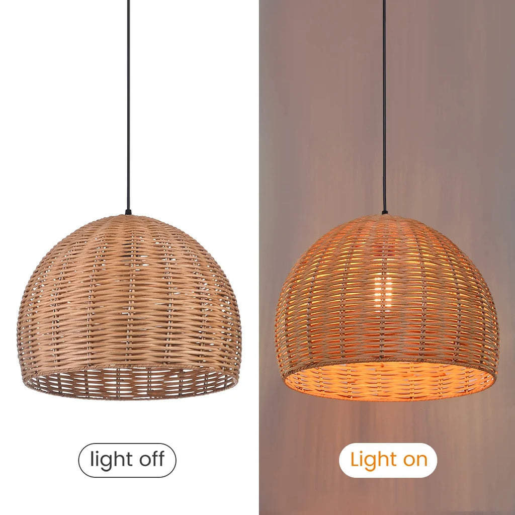 Boho Round Bamboo Pendant Light R412