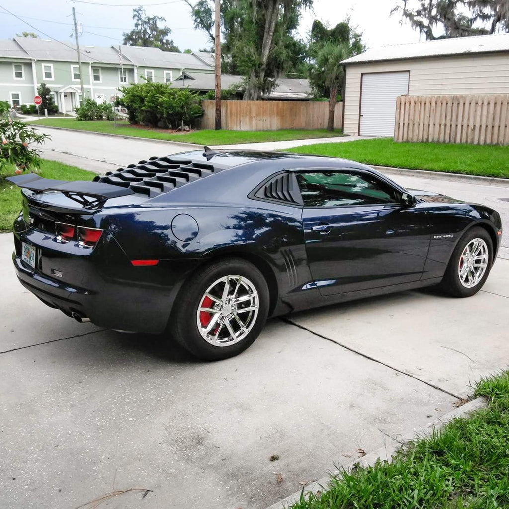 Matte Black Rear Side Window Louvers Sun Shade Cover for Camaro 2010 2011 2012 2013 2014 2015 L5488