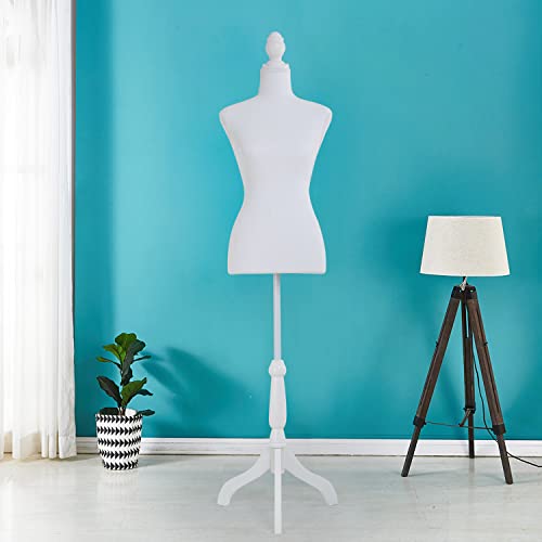 White Height Adjustable Dress Form K356