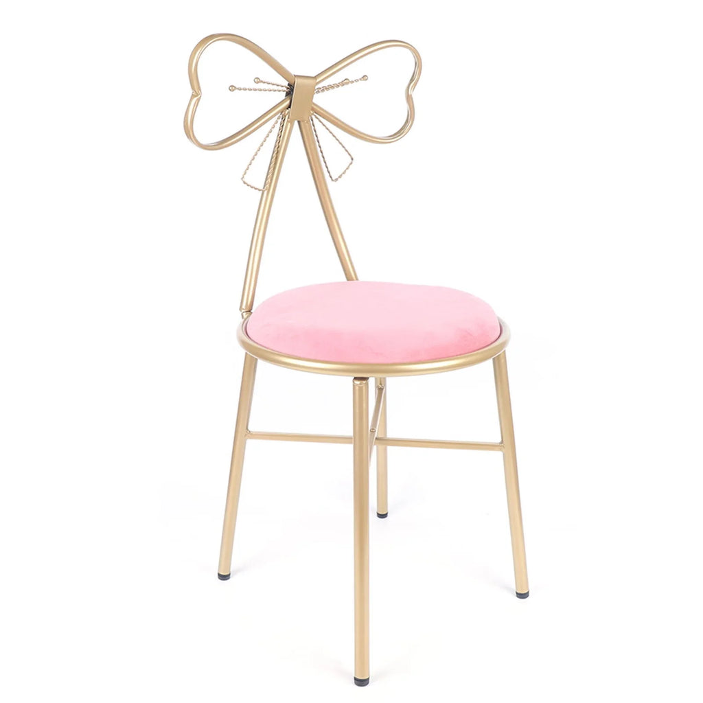 Pink Velvet Butterfly Vanity Chair C298721