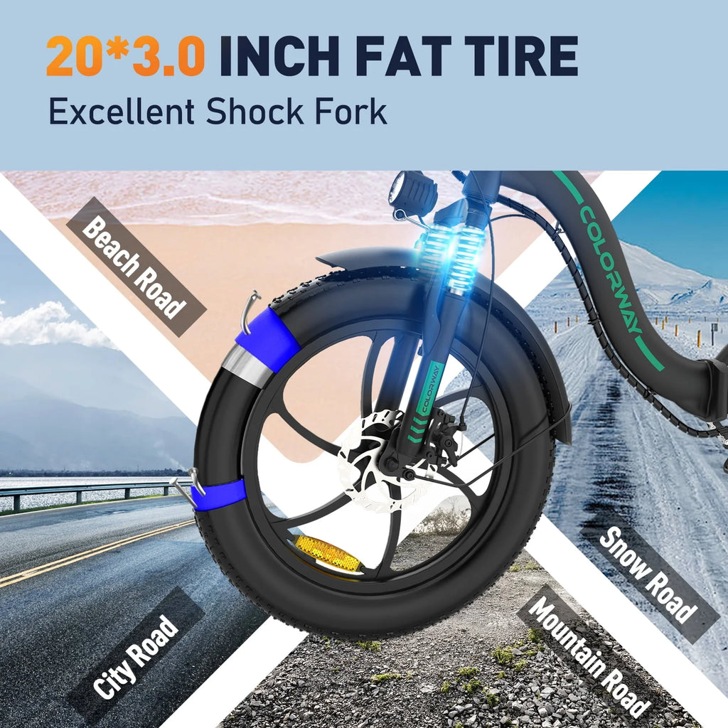 500W Fat Tire Electric Bike 11.2Ah 36V V438713
