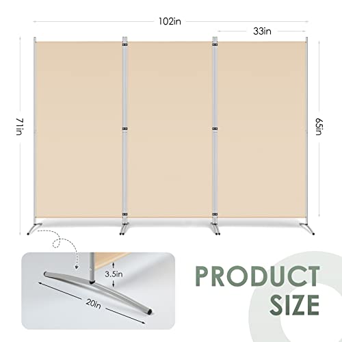 4 Panel 6 FT Folding Privacy Screen Room Divider, Black N2325
