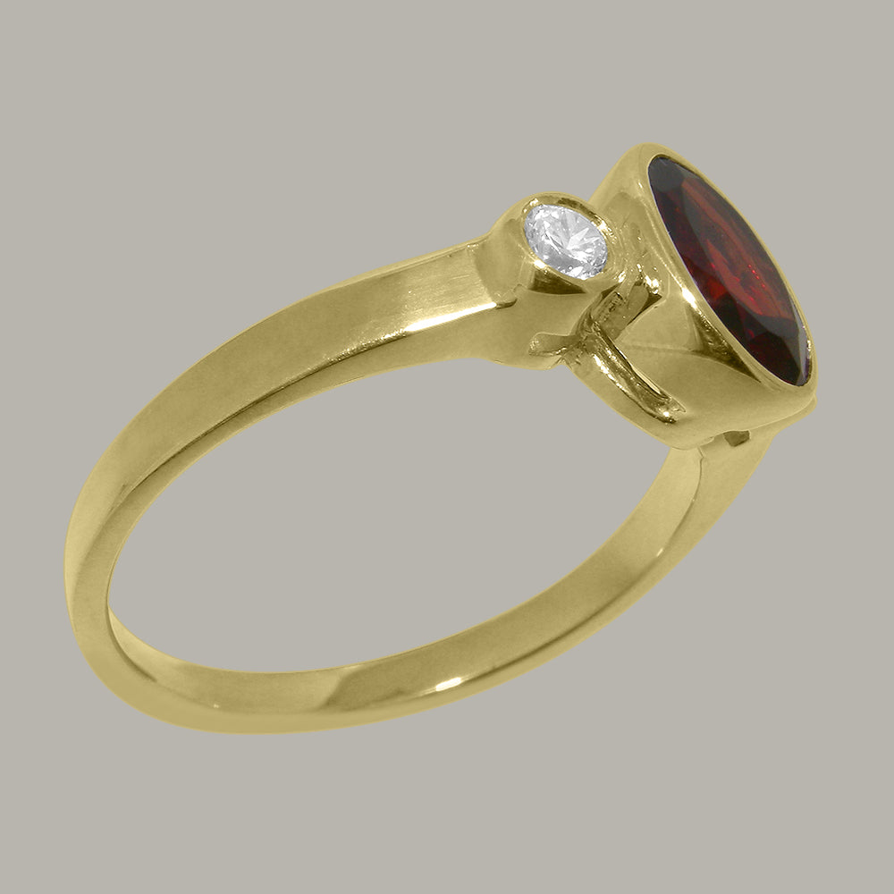 9k Yellow Gold Garnet Diamond Ring D489840