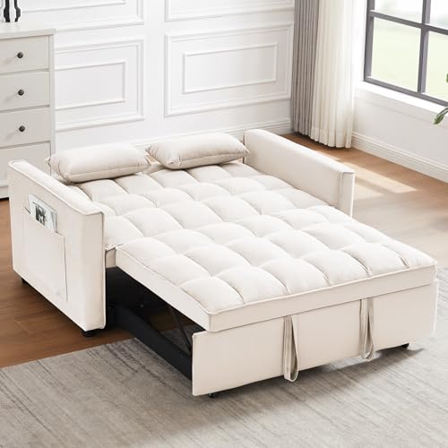 Grey 3 in 1 Convertible Sleeper Sofa Bed T77437