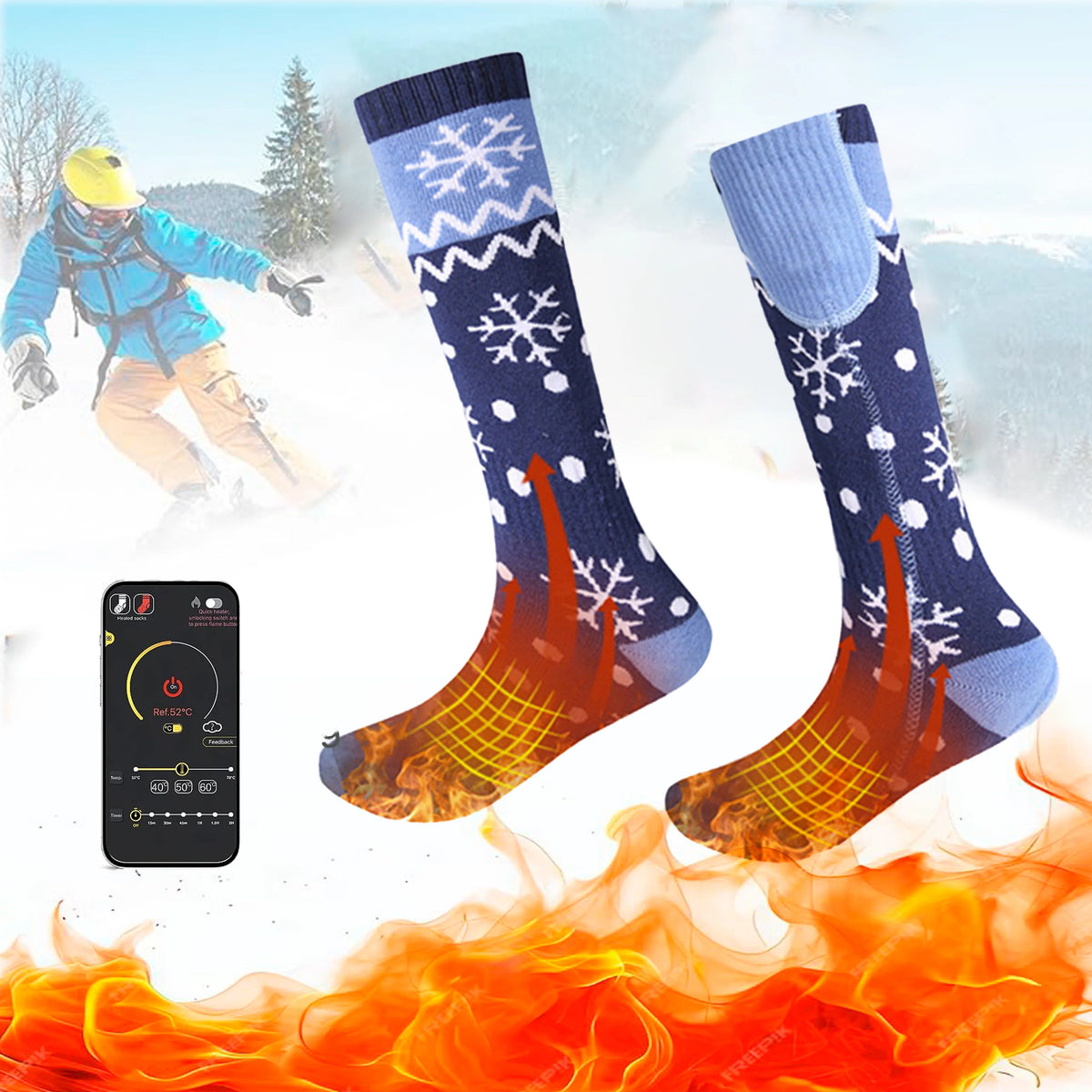 5000mAh Rechargeable Heated Socks I858762