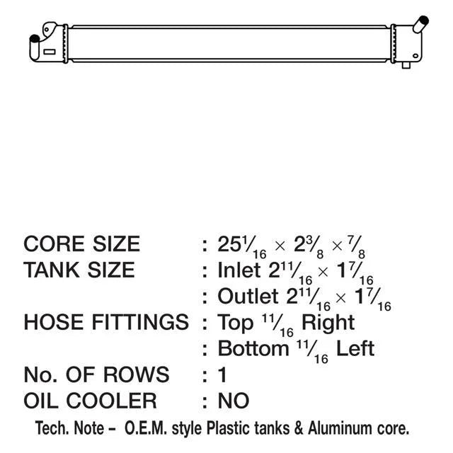 1 Row Plastic Tank Aluminum Core Drive Motor Inverter Cooler F8260