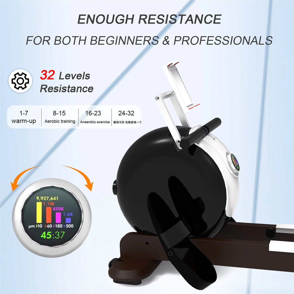 Magnetic Rowing Machine with 32 Levels Resistance, LCD Display Y7429