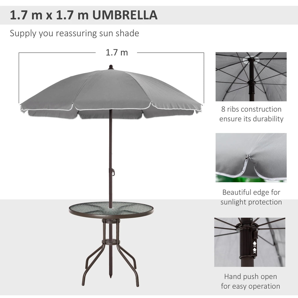 6 Piece Fabric Patio Dining Set with Umbrella K66479