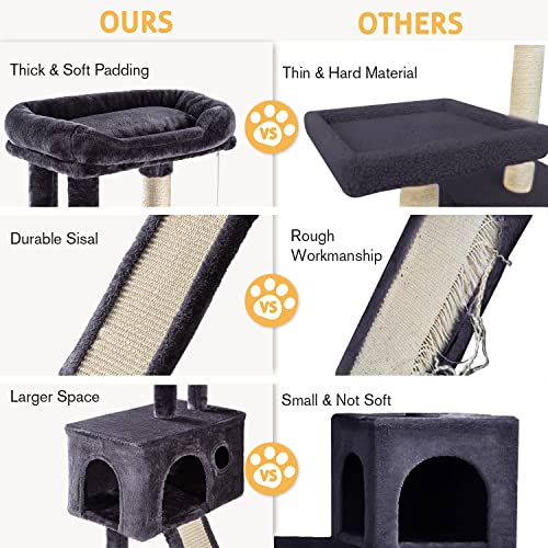 36 Inches Smoky Grey Cat Tree with Hammock C56001